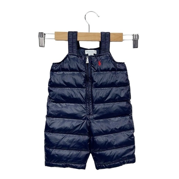 Ralph Lauren Size 3 Months Down Puffer Snowsuit Navy Blue Jacket Pants New NWT - Picture 5 of 10